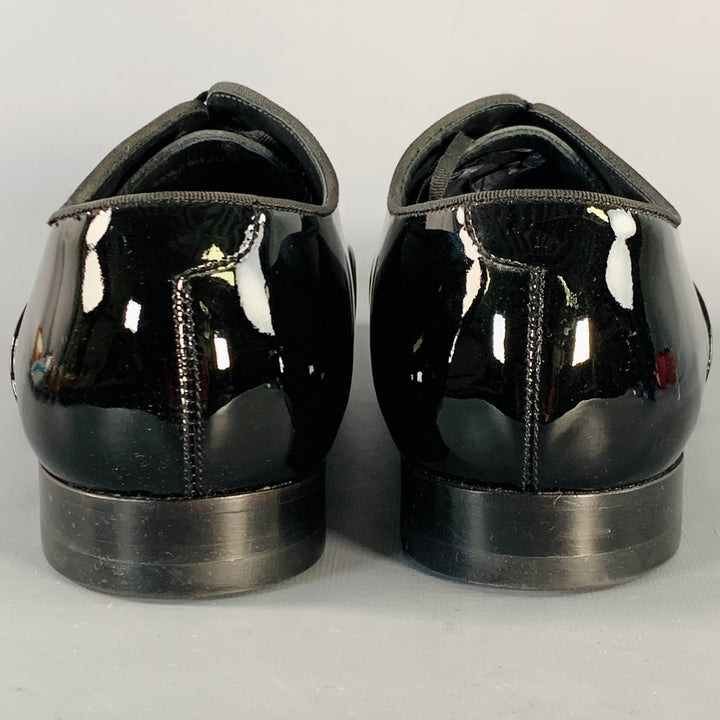 SUITSUPPLY Size 10.5 Black Patent Leather Tuxedo Oxford Lace-Up Shoes