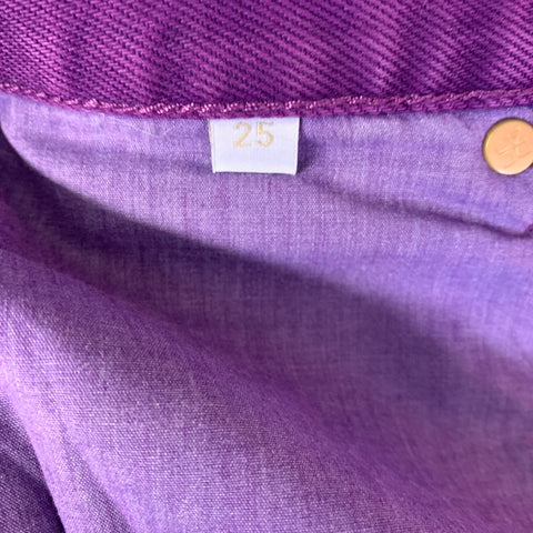 ULLA JOHNSON Size 25 Purple Cotton Straight Jeans