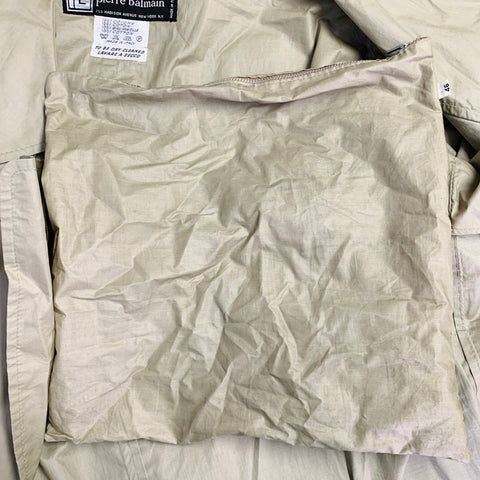 PIERRE BALMAIN Vintage Size XL Beige Cotton Double Breasted Trench Coat
