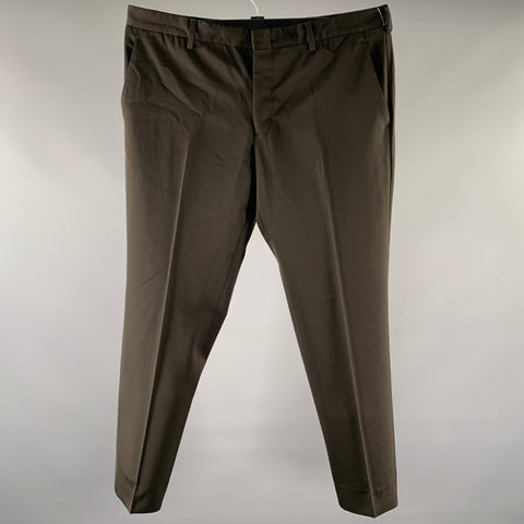 PRADA Size 38 Brown Wool Button Fly Dress Pants