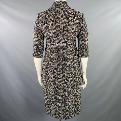 MICHAEL KORS COLLECTION Size 10 Black White Wool Tweed Shift Dress Jacket Set