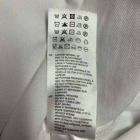 SANDRO Polo sans col en coton, taille S, blanc, avec liseré contrastant noir