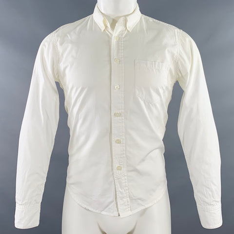 Chemise à manches longues MAIDEN NOIR taille S, blanche à pois noirs, une poche
