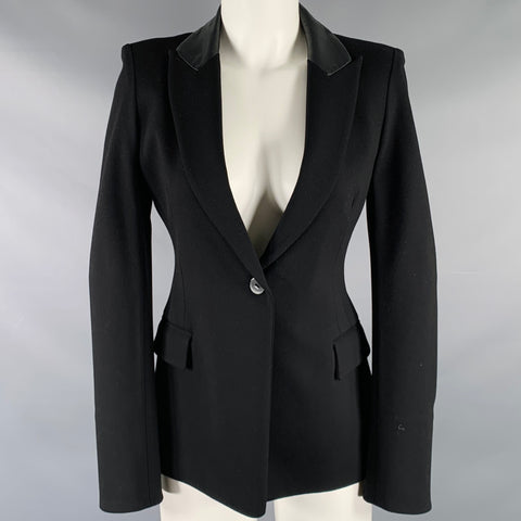 ISABEL DE PEDRO Size 6 Black Viscose Blend Blazer