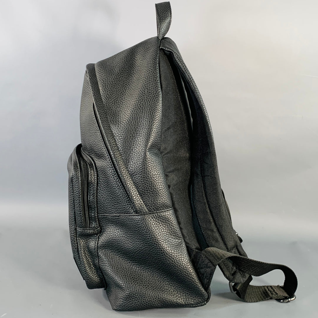 CALVIN KLEIN Black Pebble Grain Leather Backpack