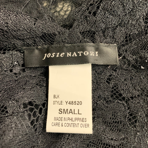 JOSIE NATORI Size S Black Nylon Spandex Sleeveless Dress Top