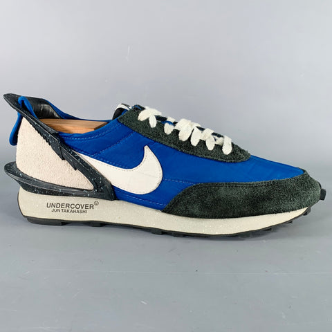 UNDERCOVER x NIKE Size 10.5 Black Blue Color Block Nylon Lace-Up Sneakers