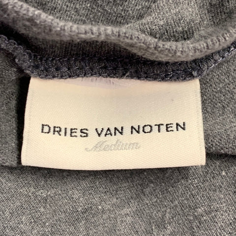 DRIES VAN NOTEN Taille M Haut Décontracté Gris Anthracite Col V