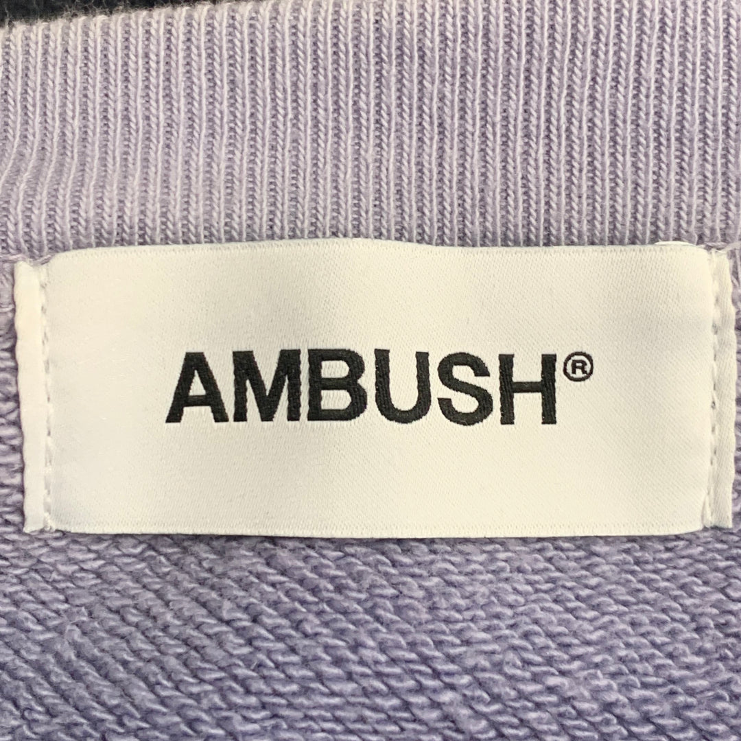 AMBUSH Size M Purple Black Ombre Cotton Logo Patch Sweatshirt