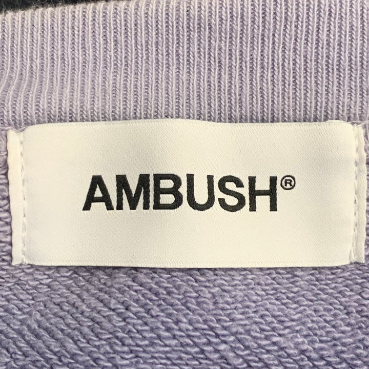 AMBUSH Size M Purple Black Ombre Cotton Logo Patch Sweatshirt