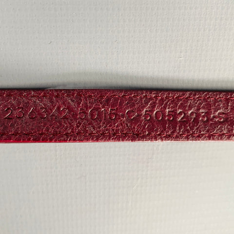 BALENCIAGA Burgundy Gold Studded Leather Bracelet