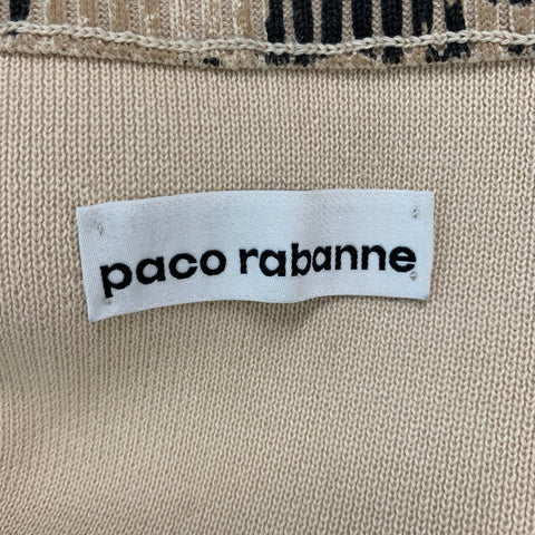 PACO RABANNE Taille S Mini-jupe en coton imprimé animal marron beige