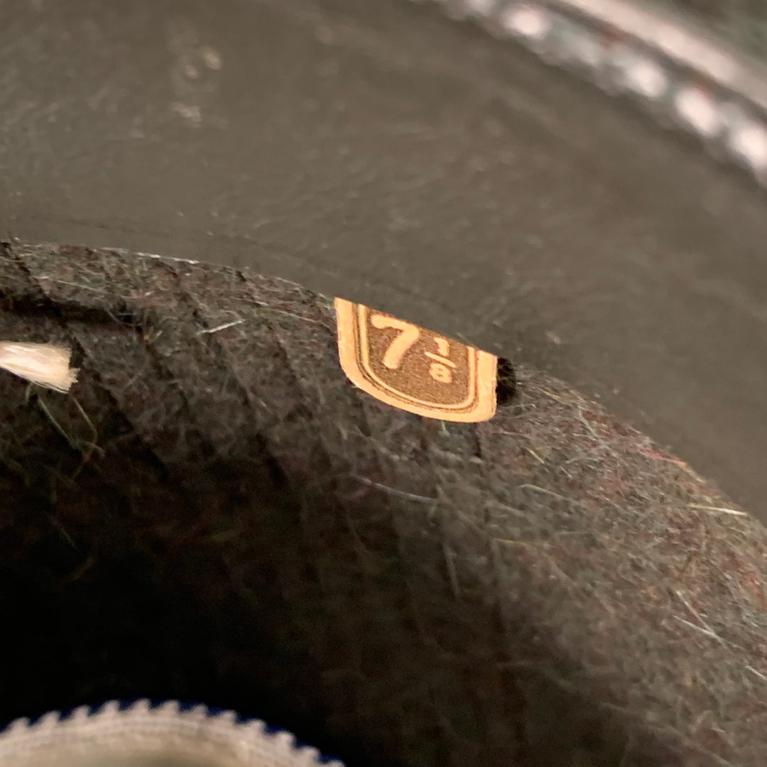 VANZINA PAVIA Size 7 1/8 Green Felt Feather Trilby Fedora