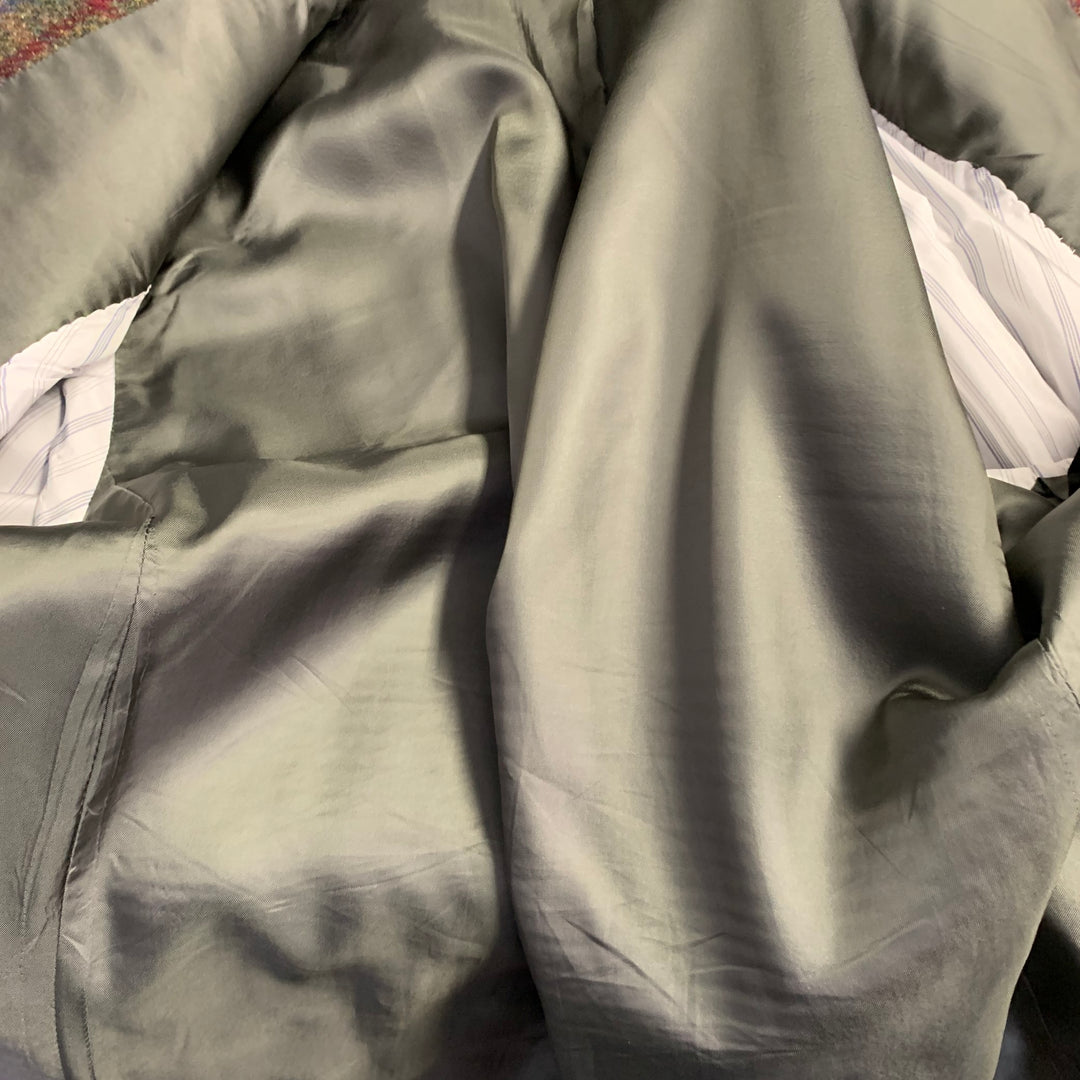 O'CONNELL'S Size 42 Long Brown Red Plaid Wool Notch Lapel Sport Coat