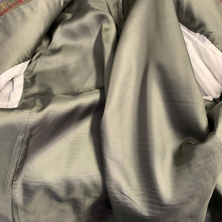 O'CONNELL'S Size 42 Long Brown Red Plaid Wool Notch Lapel Sport Coat