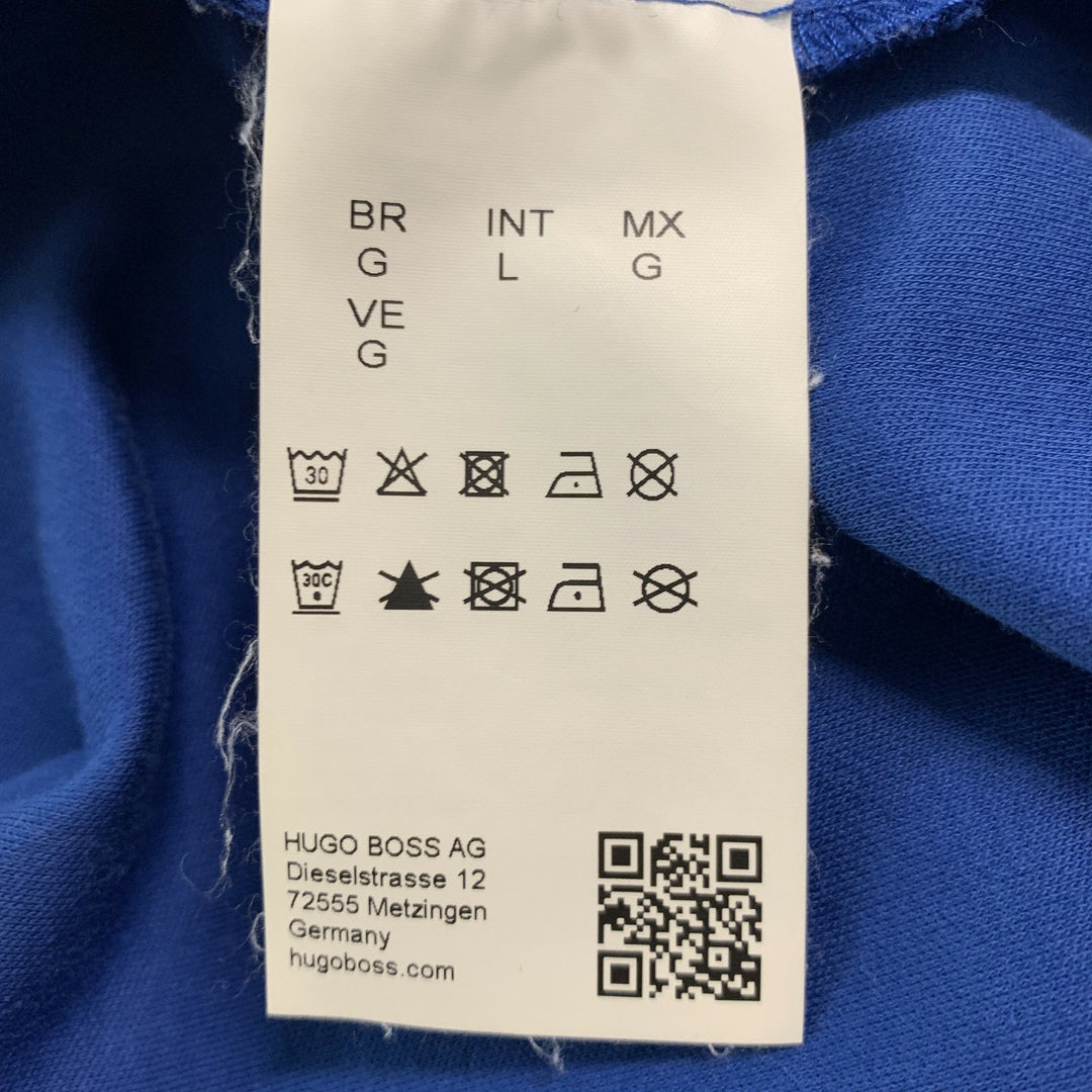 HUGO BOSS Size L Blue Cotton Short Sleeve T-shirt