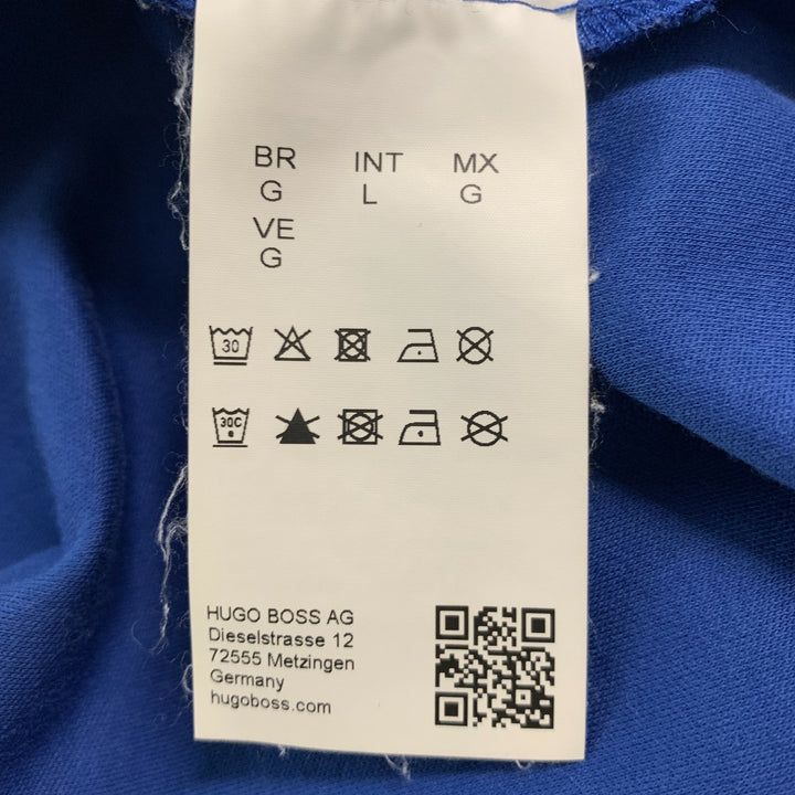 HUGO BOSS Size L Blue Cotton Short Sleeve T-shirt