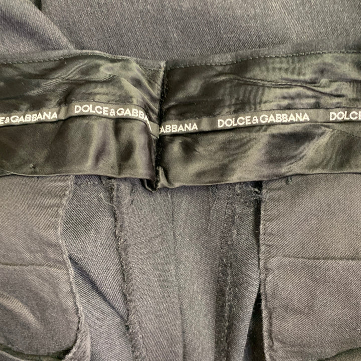DOLCE & GABBANA Size 34 Charcoal Wool Blend Zip Fly Dress Pants