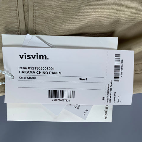 VISVIM Size L Hakama Chino Khaki Cotton Pleated Belted Dress Pants