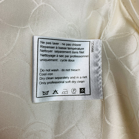 CHANEL Size 8 Cream Cotton  Acrylic Sleeveless Mid-Calf Dress