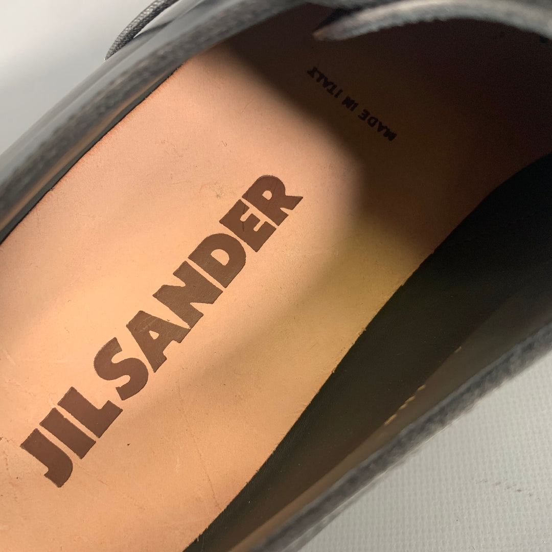 JIL SANDER Size 8 Black Leather Lace Up Shoes