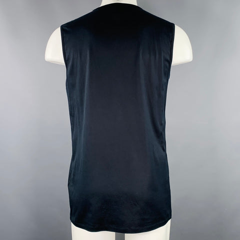 DIOR HOMME Size M Black Cotton Pleated Sleeveless Tank Top
