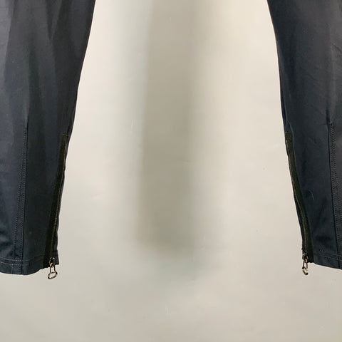 LANVIN Size 32 Navy Twill Cotton Tapered Ankle Zips Casual Pants