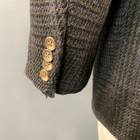 POLO by RALPH LAUREN Size 42 Regular Brown Purple Glenplaid Virgin Wool Sport Coat