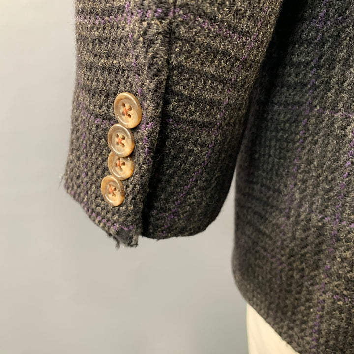 POLO by RALPH LAUREN Size 42 Regular Brown Purple Glenplaid Virgin Wool Sport Coat
