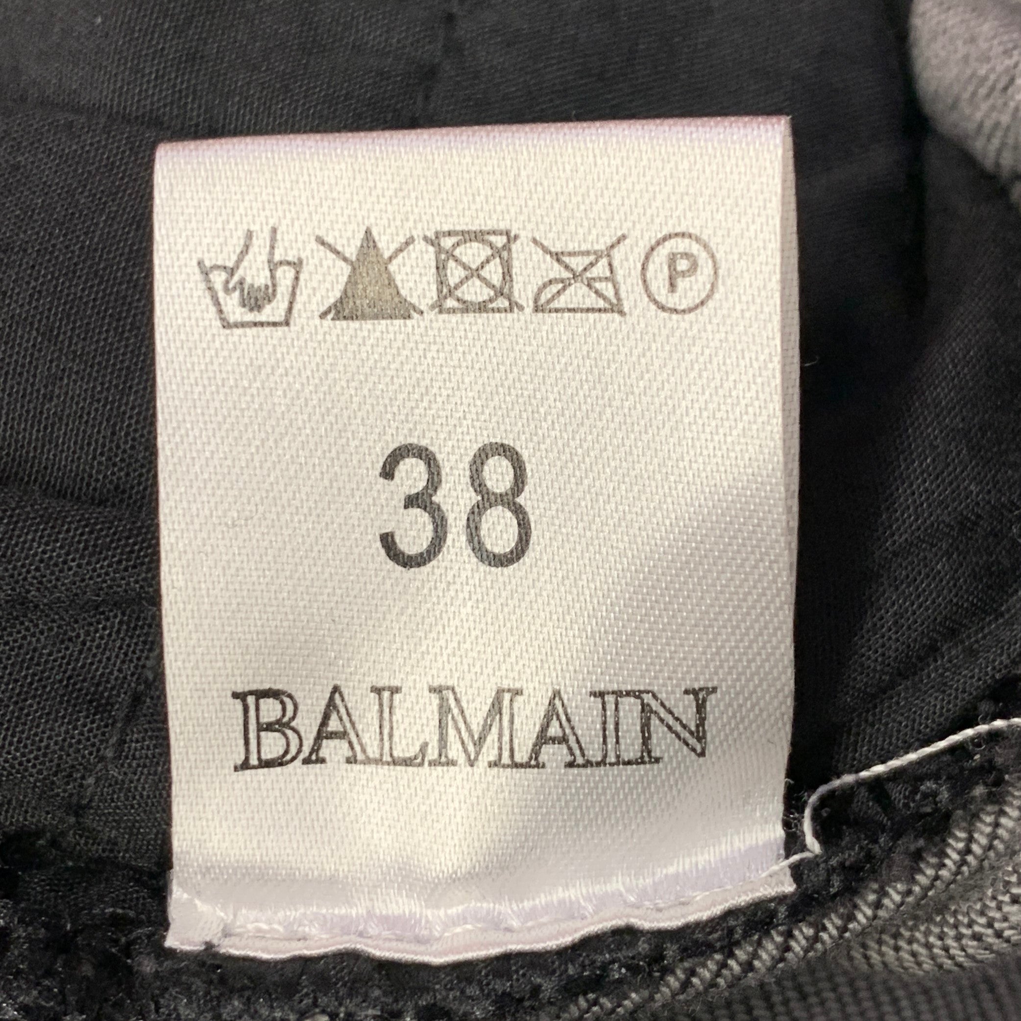 BALMAIN Size 38 Metallic Gold Black Cotton Slim Biker Jeans – Sui