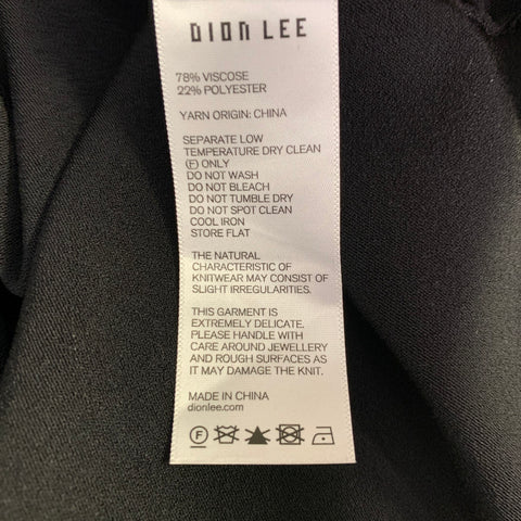 DION LEE Size 6 Black Navy Viscose Blend Cut Out Long Sleeve Mini Dress