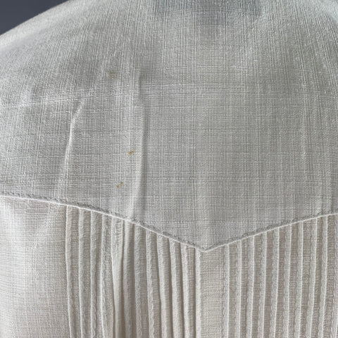 GUAYABERAS Size S White Black & Silver Mixed Patterns Linen Long Sleeve Shirt