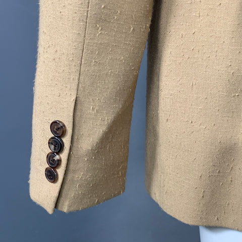 DRIES VAN NOTEN Veste de sport texturée en mélange de viscose, taille 38, couleur camel
