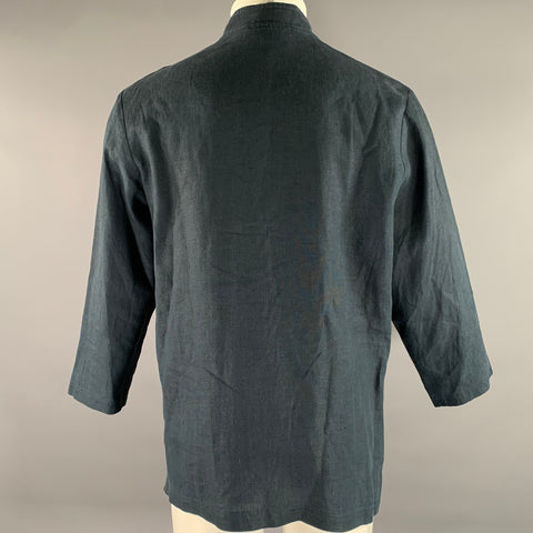 DAVID DART Size M Navy Heather Nehru Collar Shirt Jacket