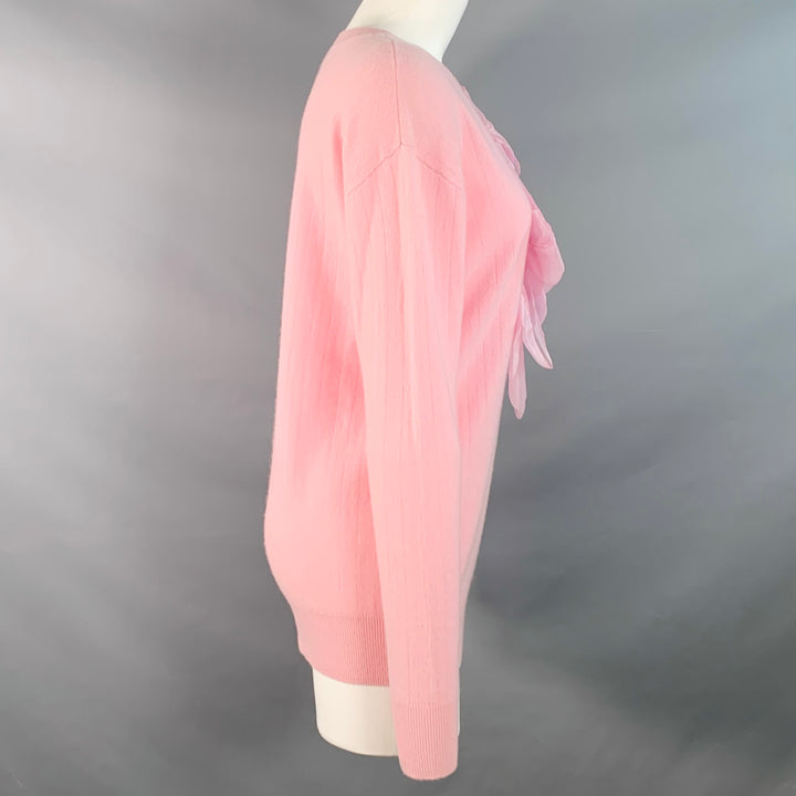 SIES MARJAN Size XS Pink Wool Blend Knit Ruffled Crew Neck Pullover