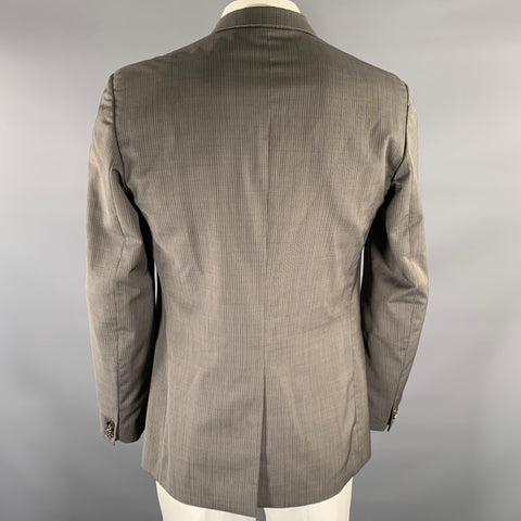 MAISON MARGIELA Veste de sport à revers crantés en laine rayée gris blanc, taille 42