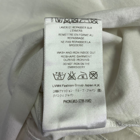 GIVENCHY Size XXS White Logo Cotton Silk Crew Neck T-shirt