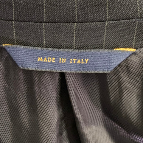BROOKS BROTHERS Size 41 Navy Grey Pinstripe Wool Notch Lapel Suit