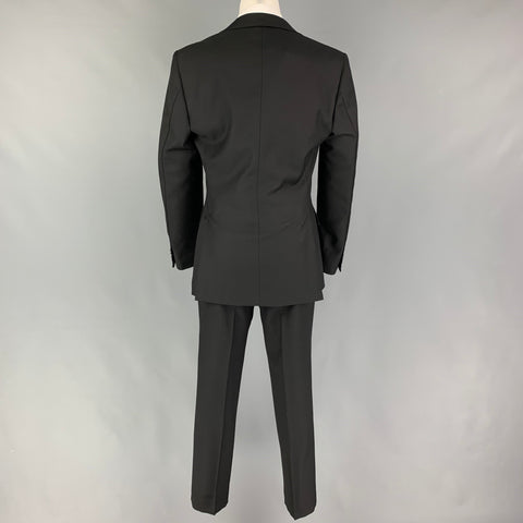 SUITSUPPLY Talla 36 Traje cruzado de lana negro