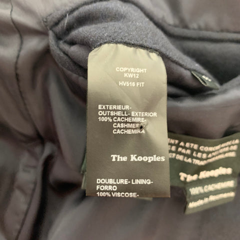 THE KOOPLES Taille 40 Manteau de sport à revers en cachemire bleu marine