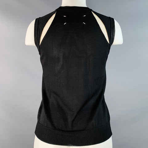 MAISON MARGIELA Vintage Size S Black Grey Jersey Sleeveless Crew Neck Casual Top
