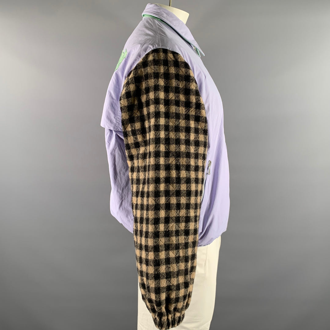 GUCCI Size 48 Purple Dans Le Vert Wool Polyamide Jacket
