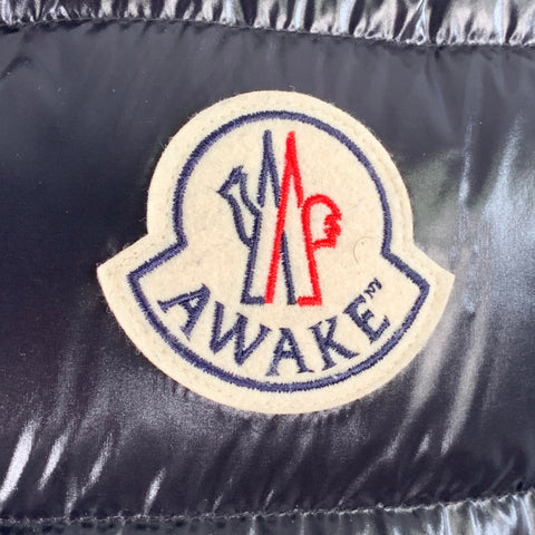 MONCLER x AWAKE SS20 Size XL Black White Print Polyamide Padded Vest