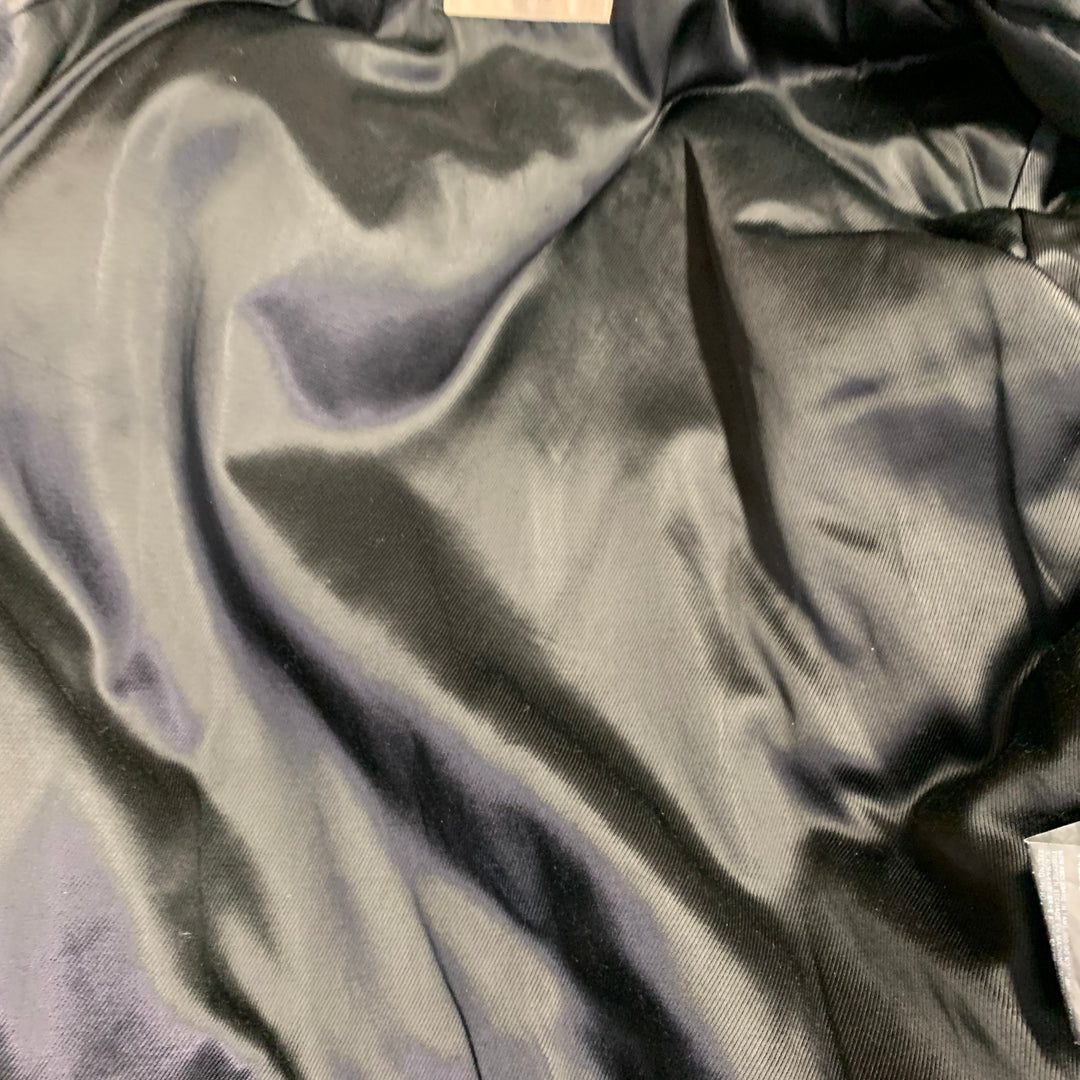 SAINT LAURENT Size 6 Pewter Grey Lambskin Leather Biker Jacket