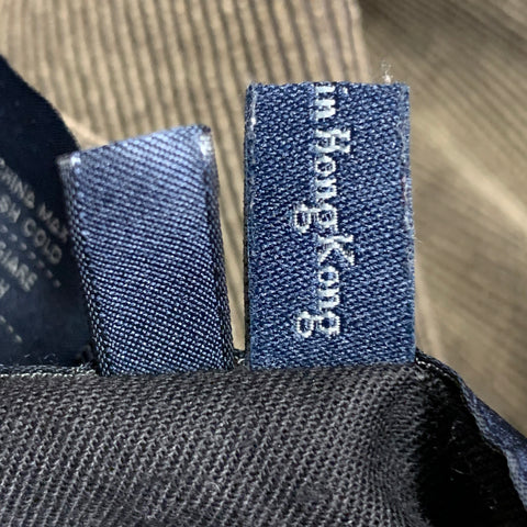 ZEGNA SPORT Pantalon habillé en velours côtelé marron, taille 31, braguette zippée, coton