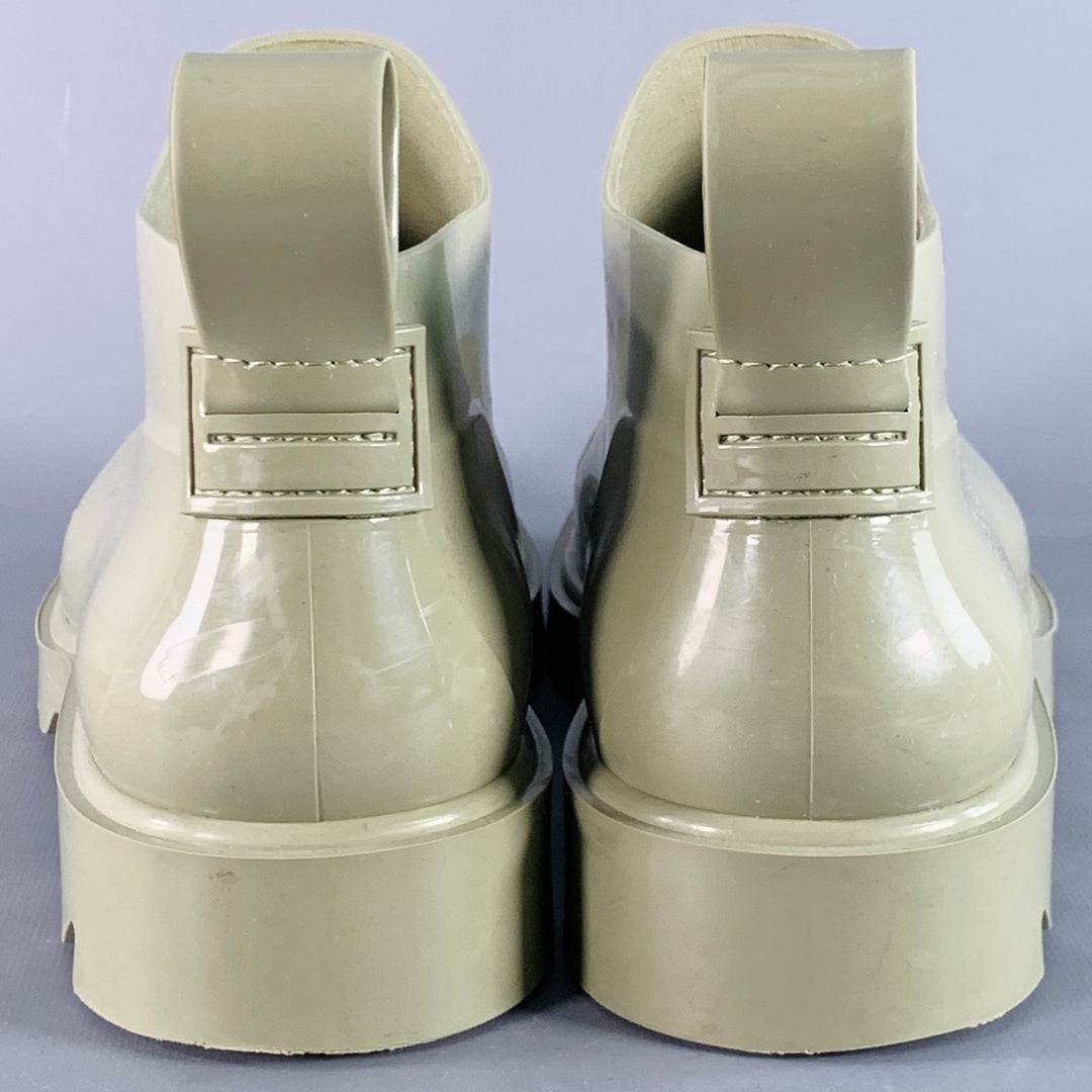BOTTEGA VENETA Size 10 Green Sage Rubber Track Sole Rain Boots