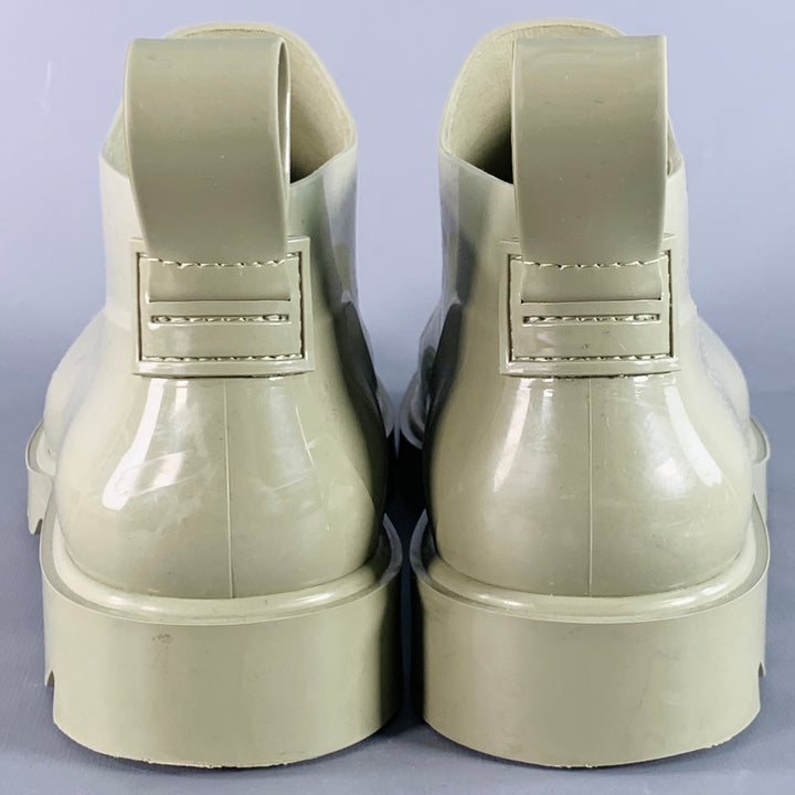 BOTTEGA VENETA Size 10 Green Sage Rubber Track Sole Rain Boots