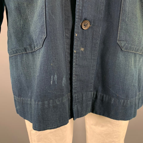 RRL by RALPH LAUREN Size L Navy Denim Cotton Coat
