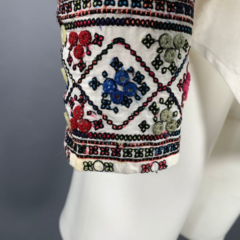 PS by PAUL SMITH Size M White Multi Color Embroidery Cotton Long Sleeve Shirt