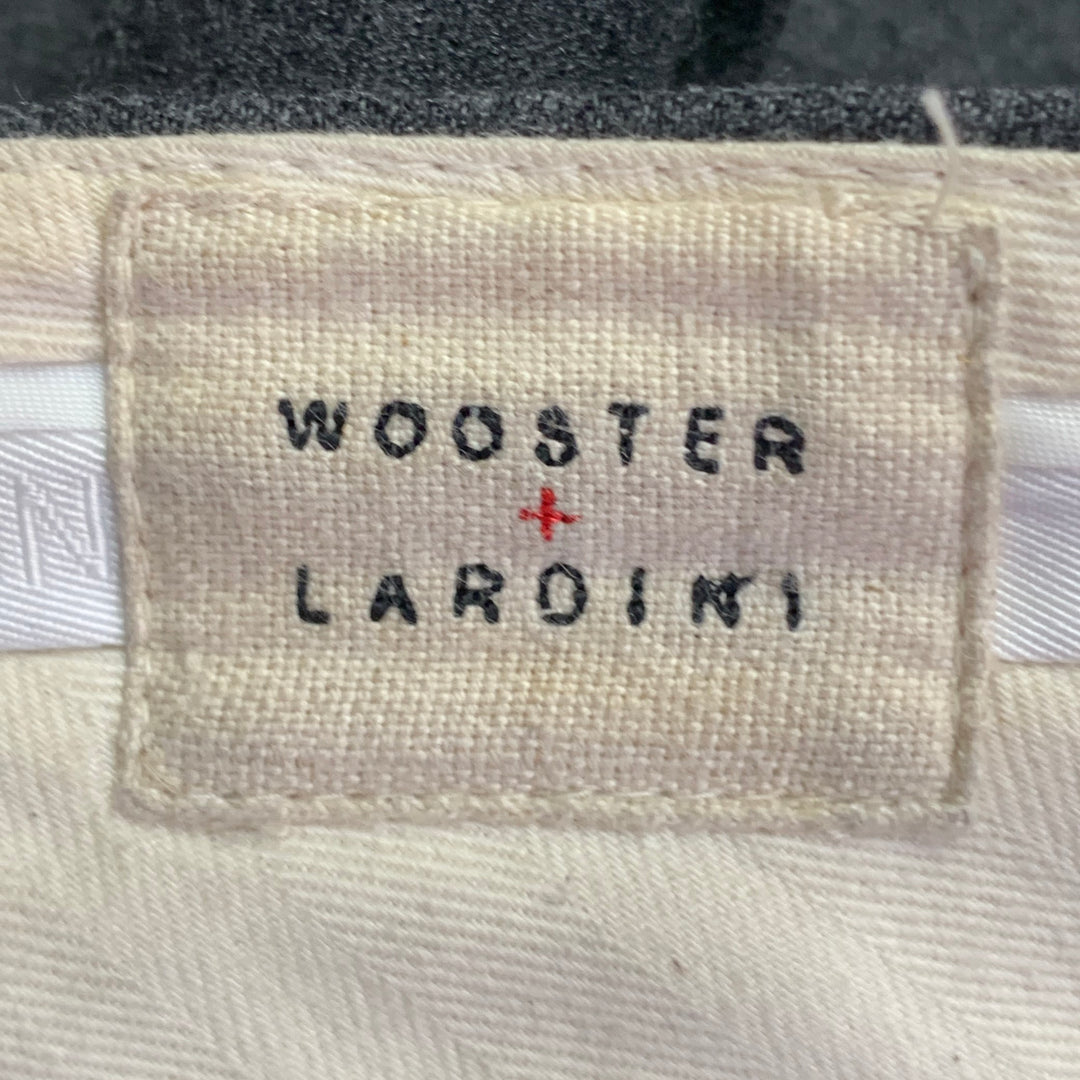 WOOSTER + LARDINI Size 34 Charcoal Grey Wool Pleated Tapered Dress Pants